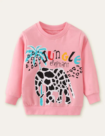 Elephant Printed Sweatshirt - Mini Taylor